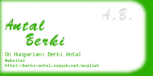 antal berki business card